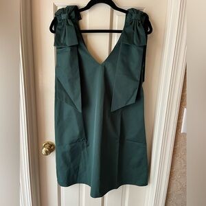 Party Dress! Emerald green, sateen mini-dress, NWT, size small